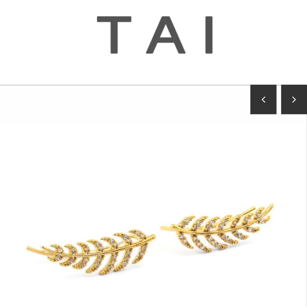 Tai Feather Ear Crawlers, gold plated, NWT.